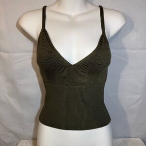 Polo Ralph Lauren Olive Green Knit Cami Tank Top Size Small
